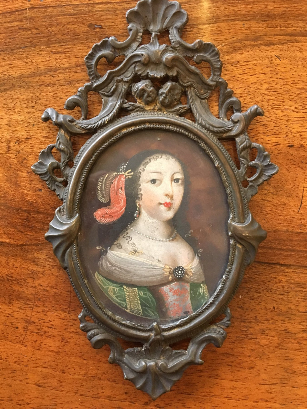 17th - 18th Century Spanish Portrait Miniature, Noblewoman on Tortoiseshell - Helen Storey Antiques