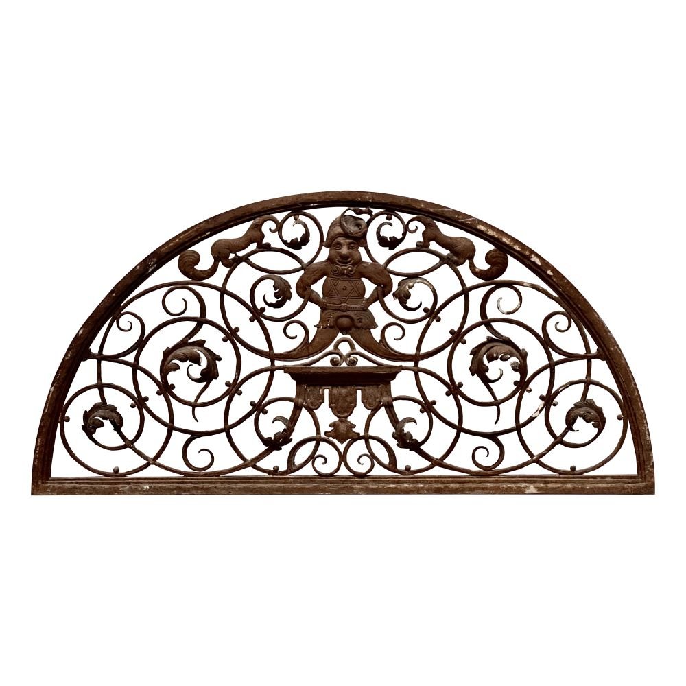 17th Century Hand-Wrought Iron Brewery Transom