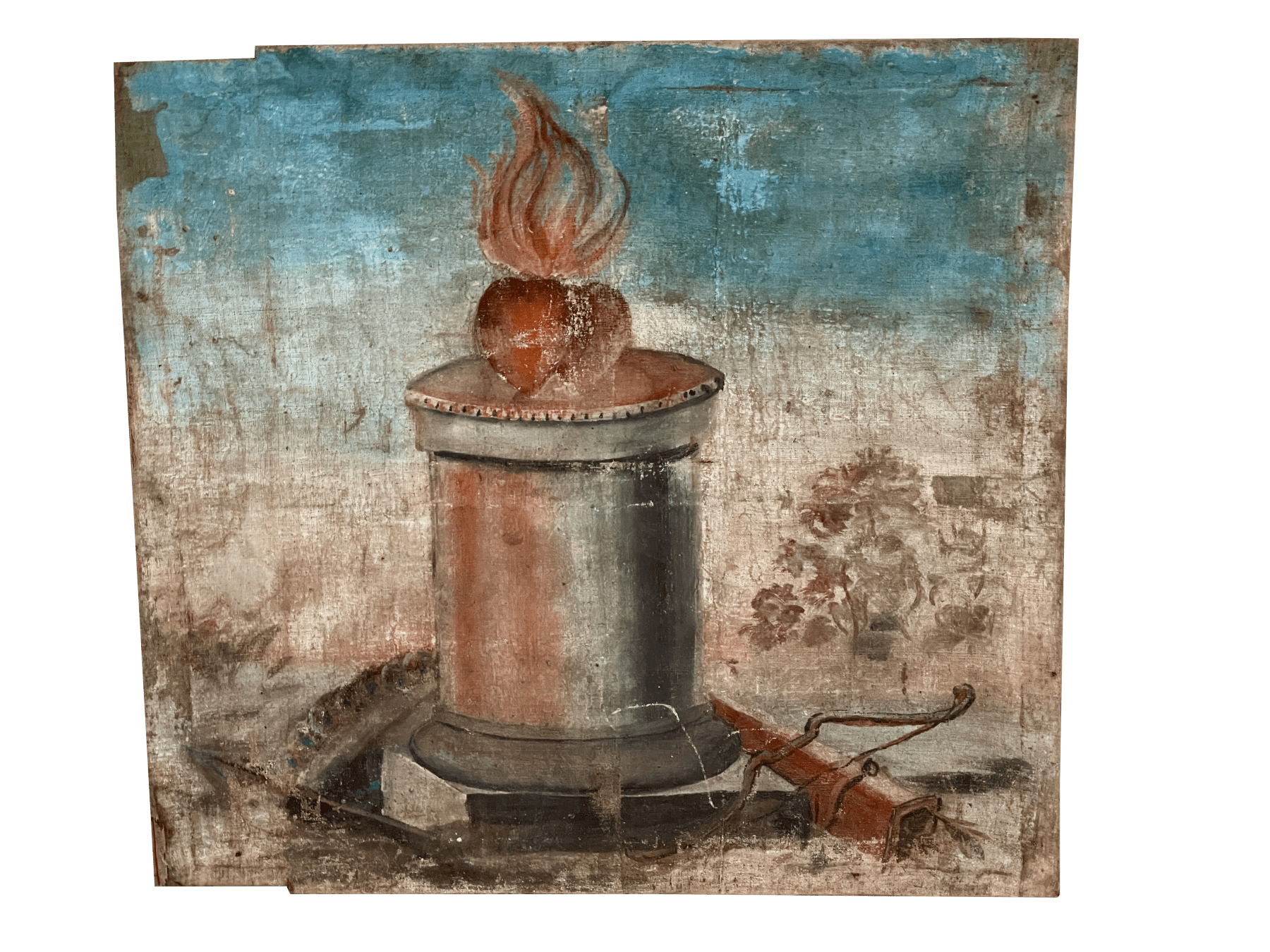 18th Century Canvas of a Flame