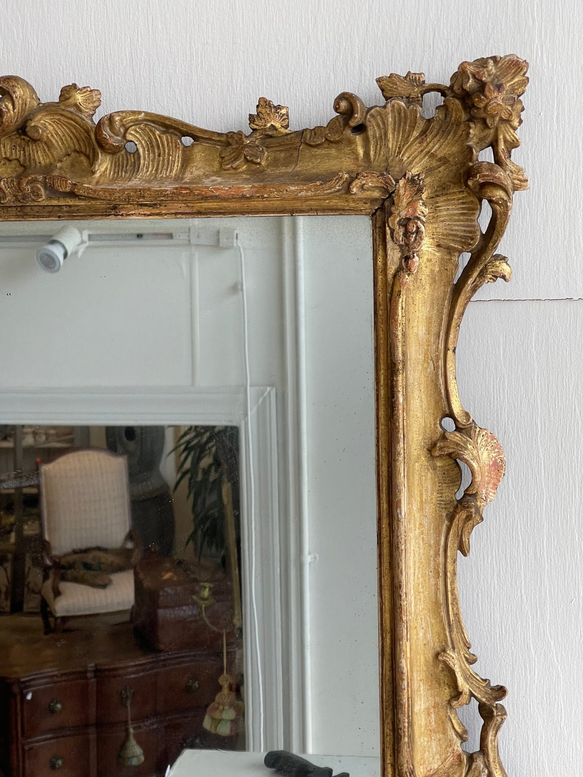 18th Century Continental Finely Carved Gilt Mirror - Helen Storey Antiques