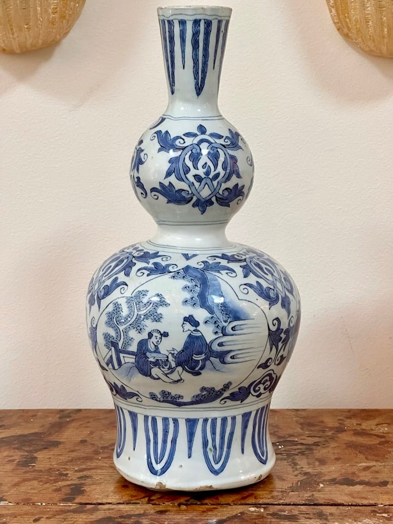 18th Century Dutch Delft Blue &amp; White Vase - Helen Storey Antiques