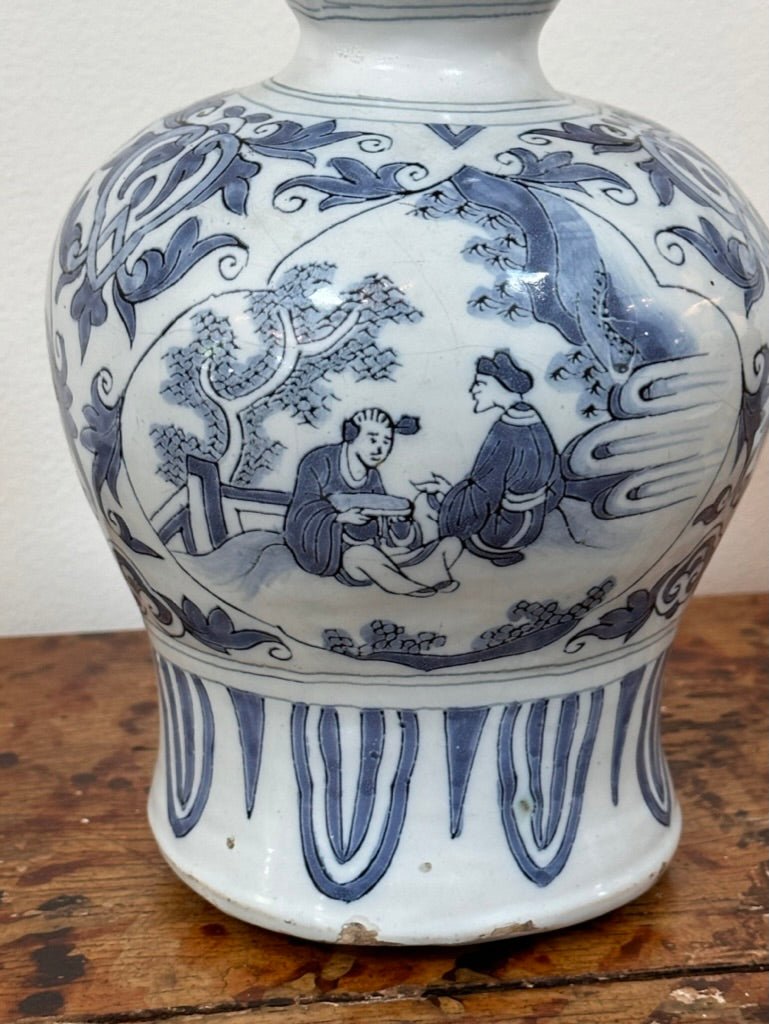 18th Century Dutch Delft Blue &amp; White Vase - Helen Storey Antiques