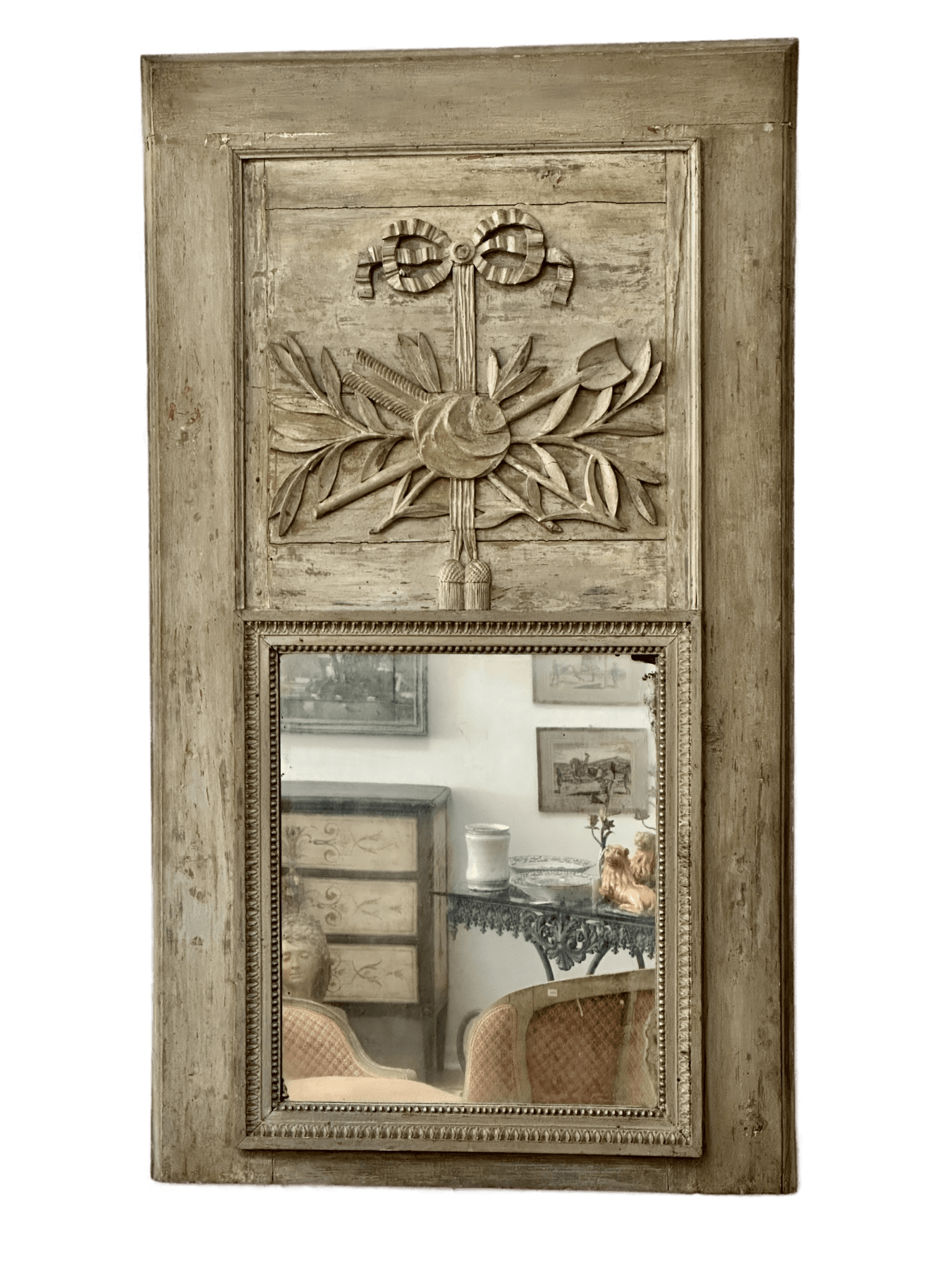 18th Century French Carved Trumeau Mirror