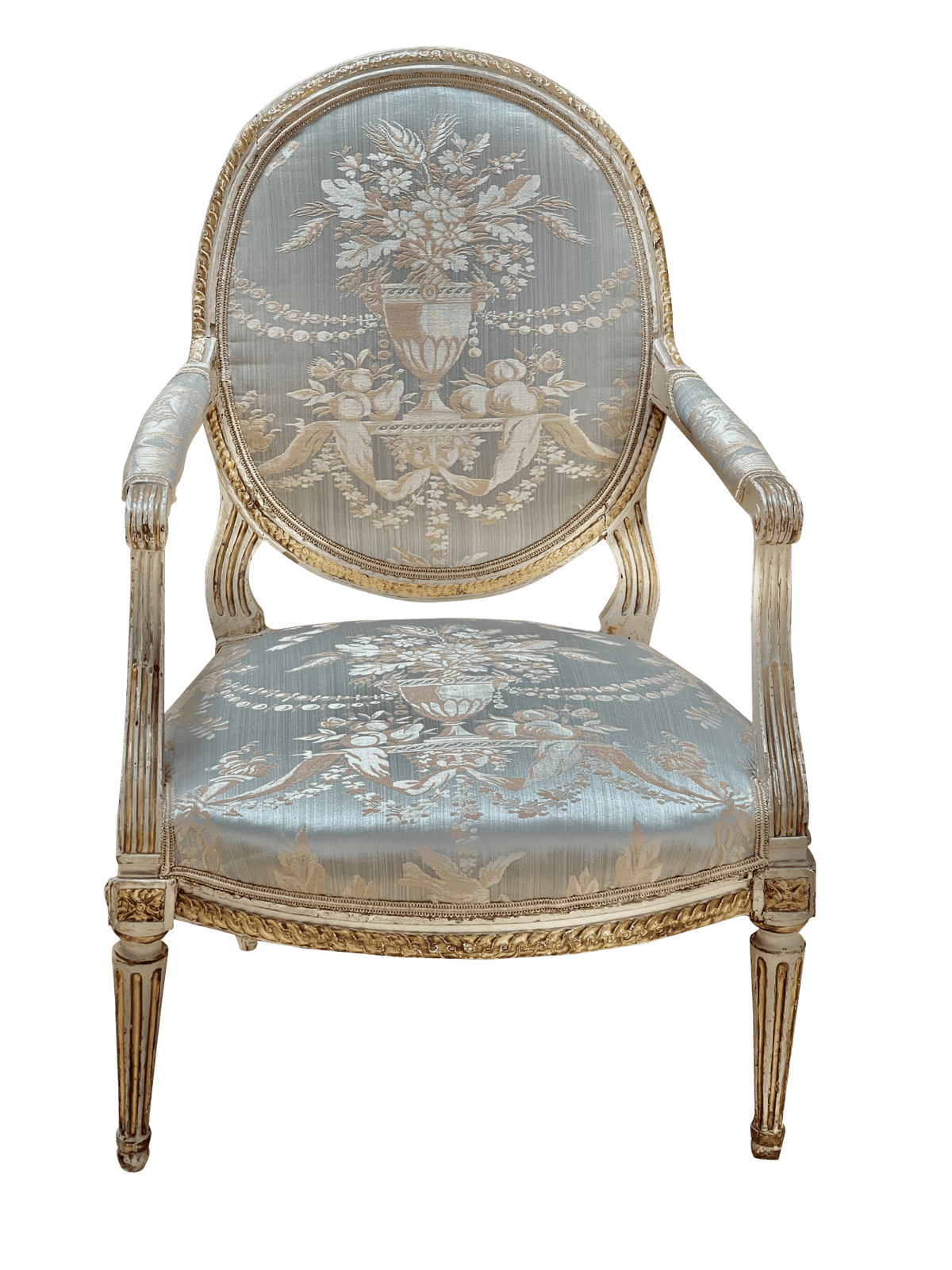 18th Century French Louis XV Carved Gilt Wood Fauteuil Arm Chair - Helen Storey Antiques