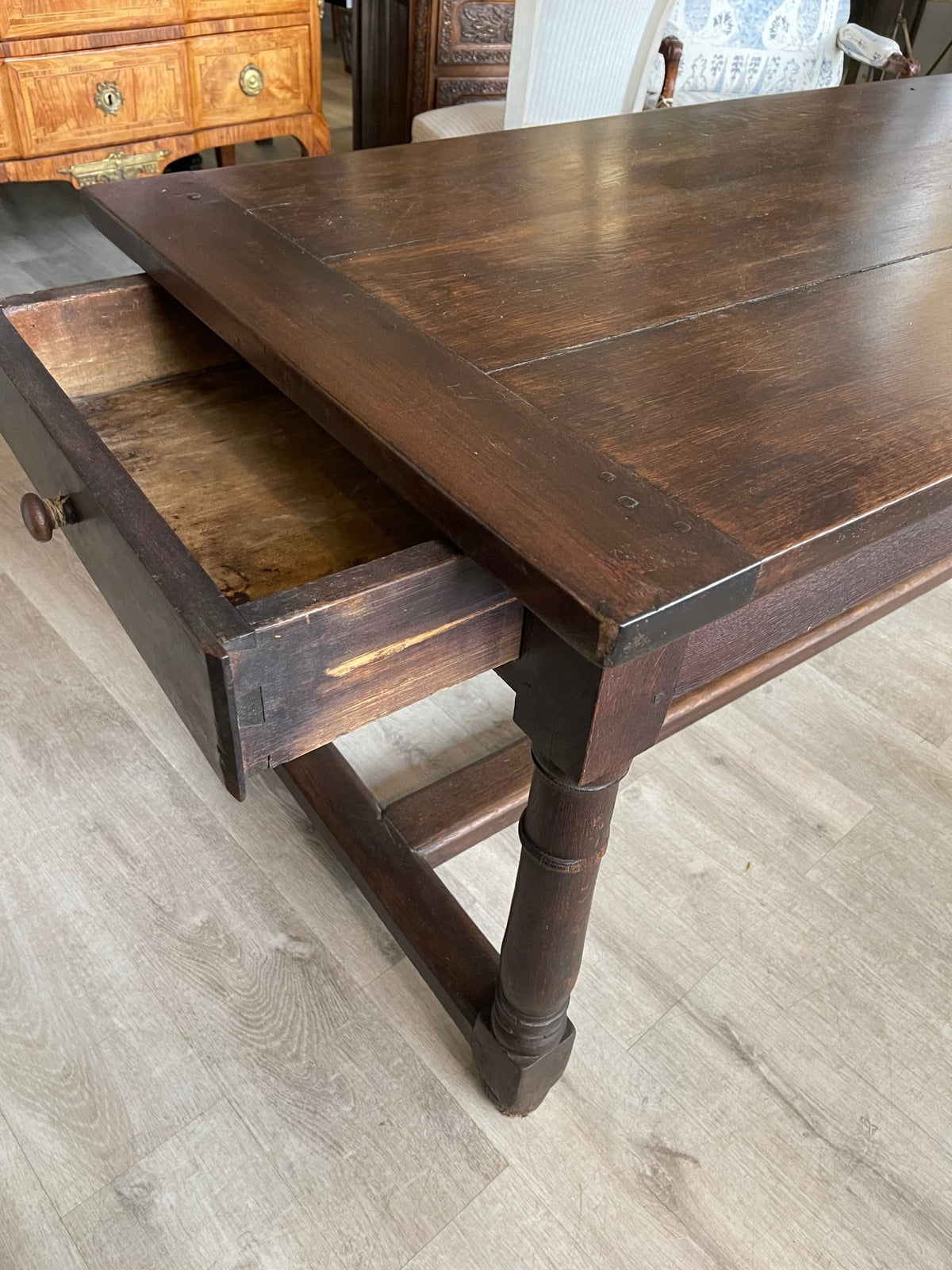 18TH CENTURY FRENCH OAK FARM TABLE - Helen Storey Antiques