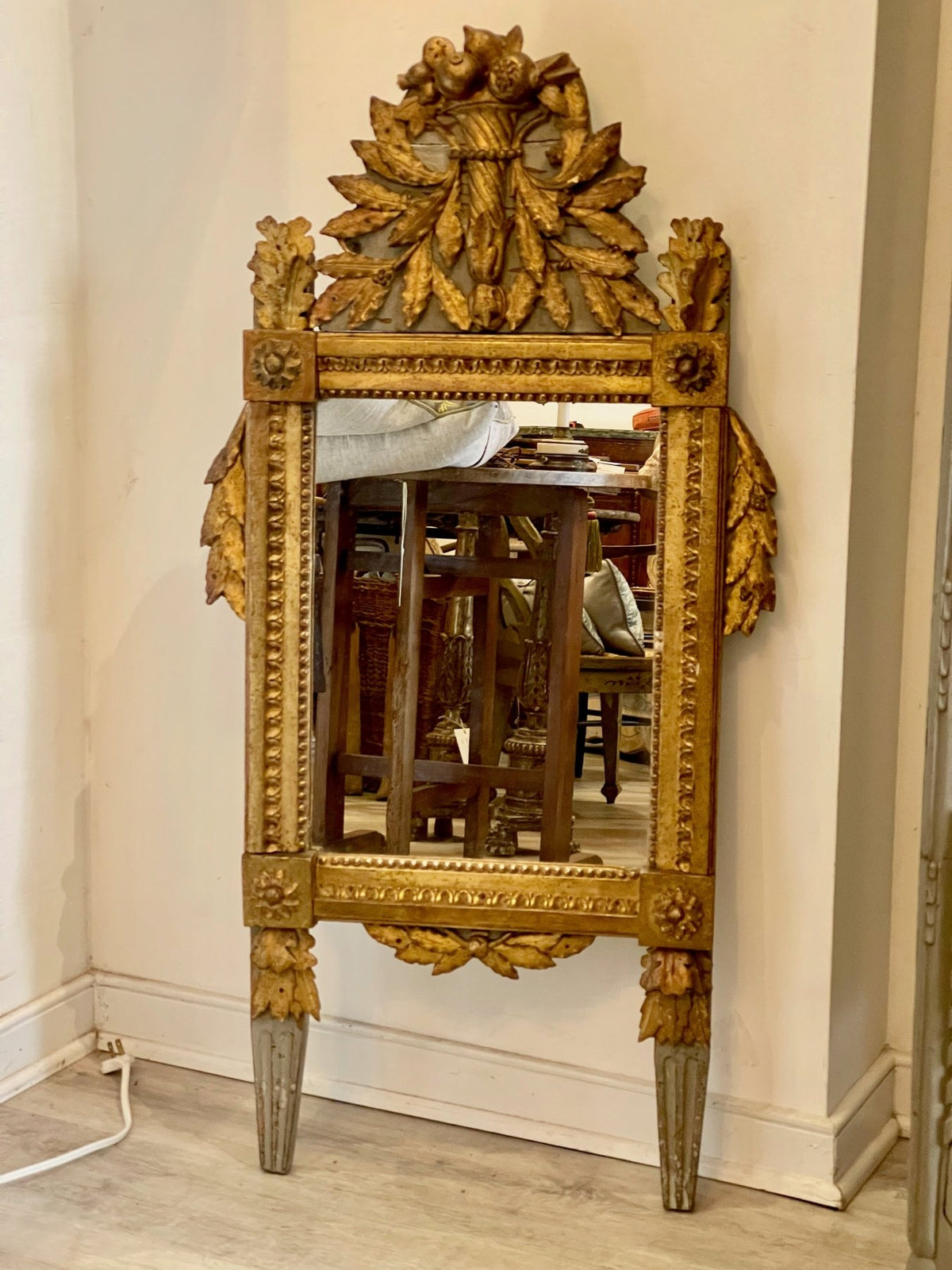 18TH CENTURY FRENCH PROVINCIAL CARVED &amp; GILDED MIRROR - Helen Storey Antiques