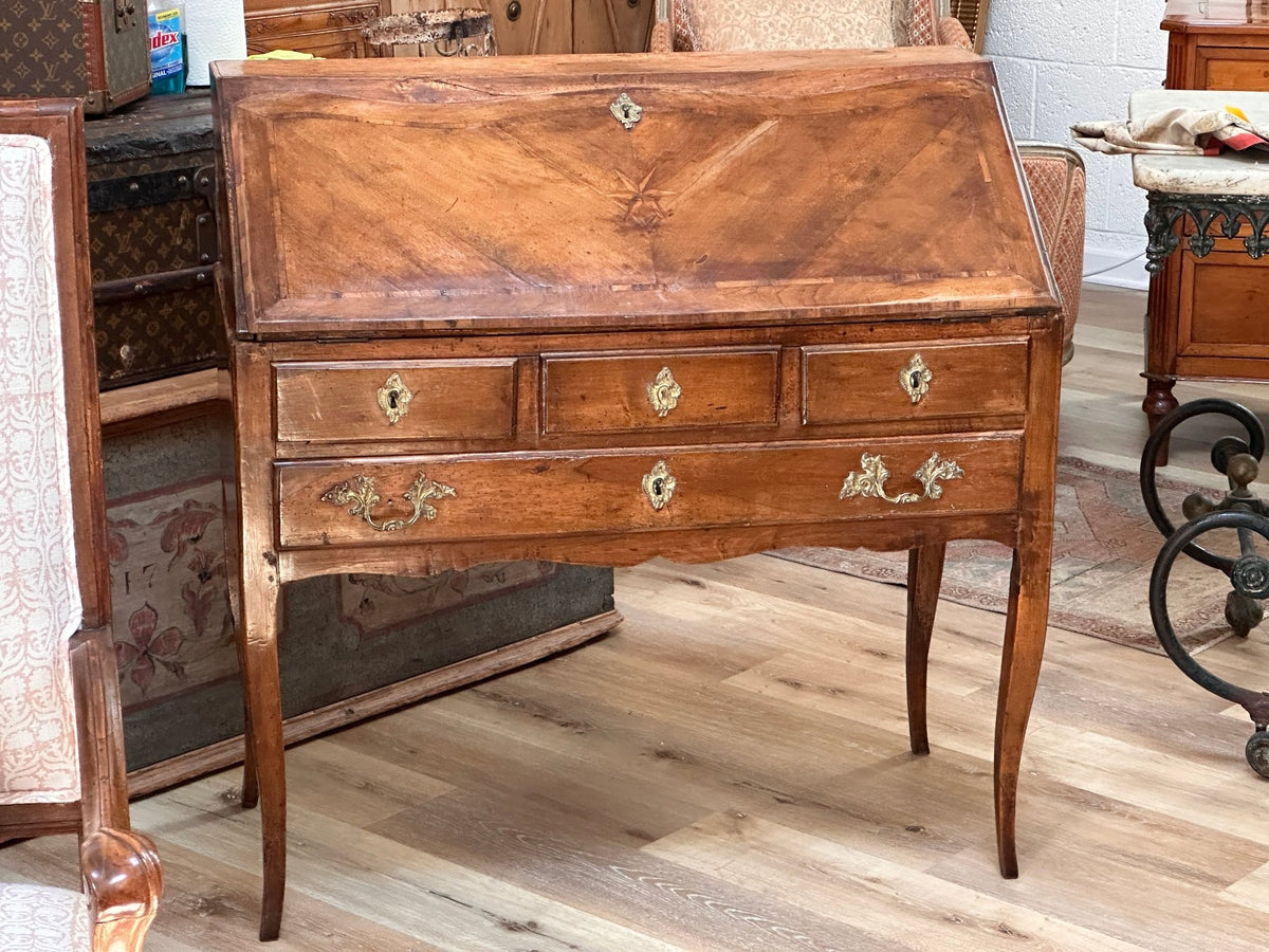 18th Century French Provincial Louis XV Cherry Slant Front Desk - Helen Storey Antiques