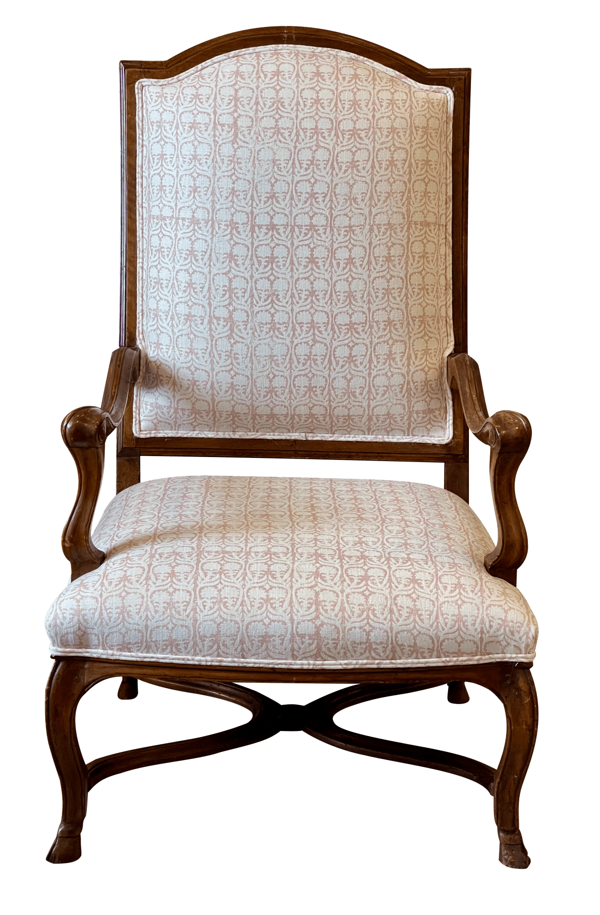 18th Century French Provincial Walnut Fauteuil a la Reine Arm Chair - Helen Storey Antiques