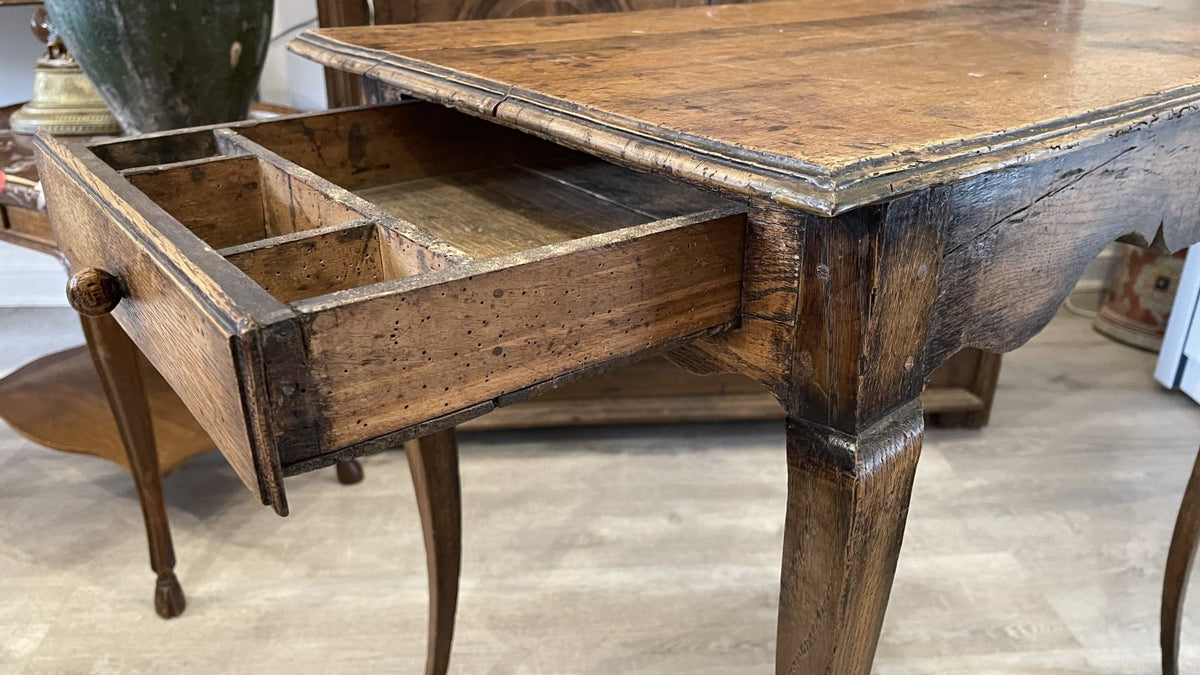 18TH CENTURY FRENCH WALNUT WRITING SIDE TABLE - Helen Storey Antiques