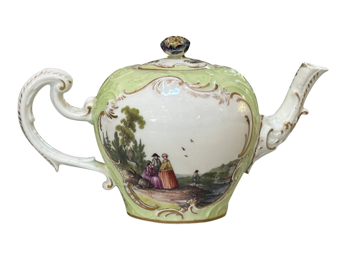 18th Century German Decorated Meissen Teapot - Helen Storey Antiques