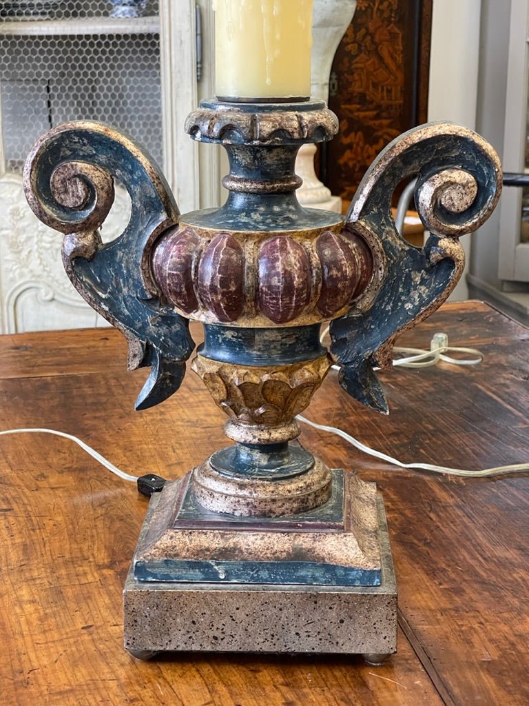 18th Century Italian Carved Urns Mounted as Lamps - Helen Storey Antiques