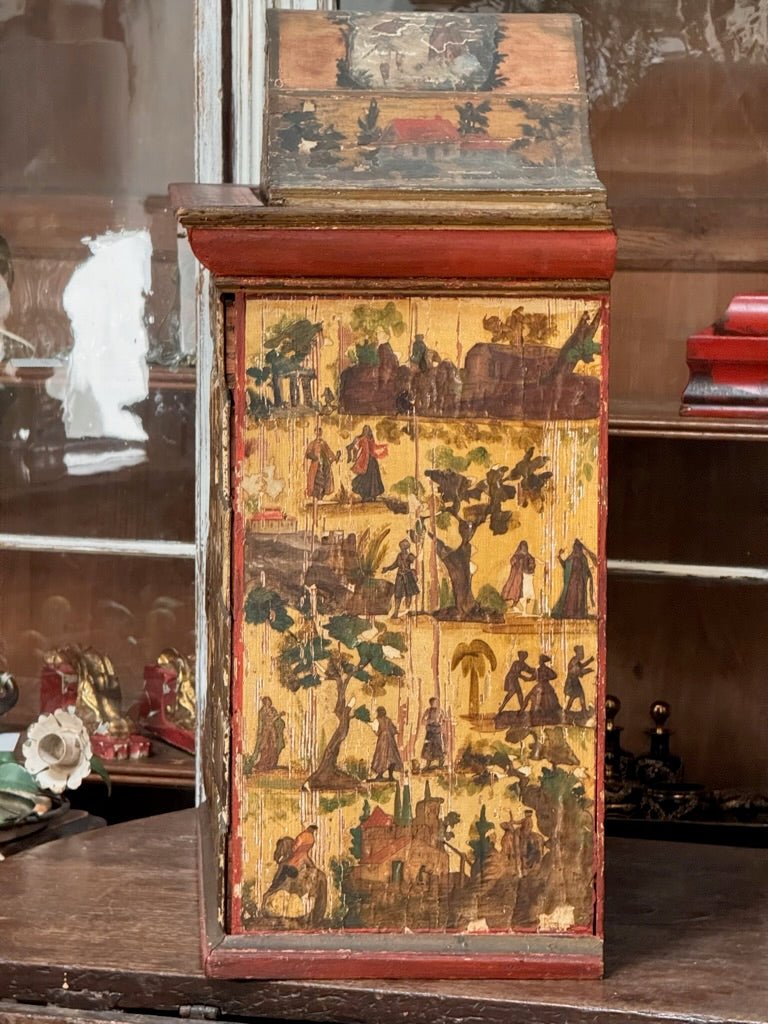 18th Century Italian Lacca Povera Valuables Cabinet - Helen Storey Antiques