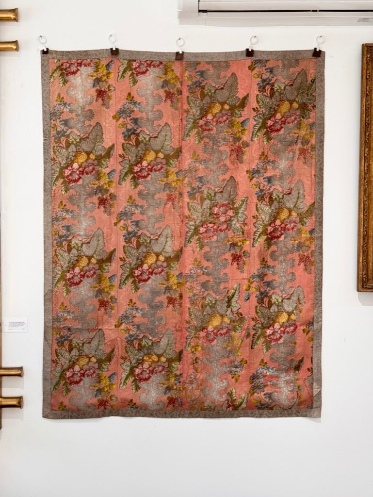 18th Century Italian silk and metallic thread brocade panel - Helen Storey Antiques