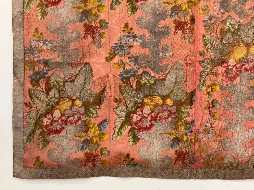 18th Century Italian silk and metallic thread brocade panel - Helen Storey Antiques