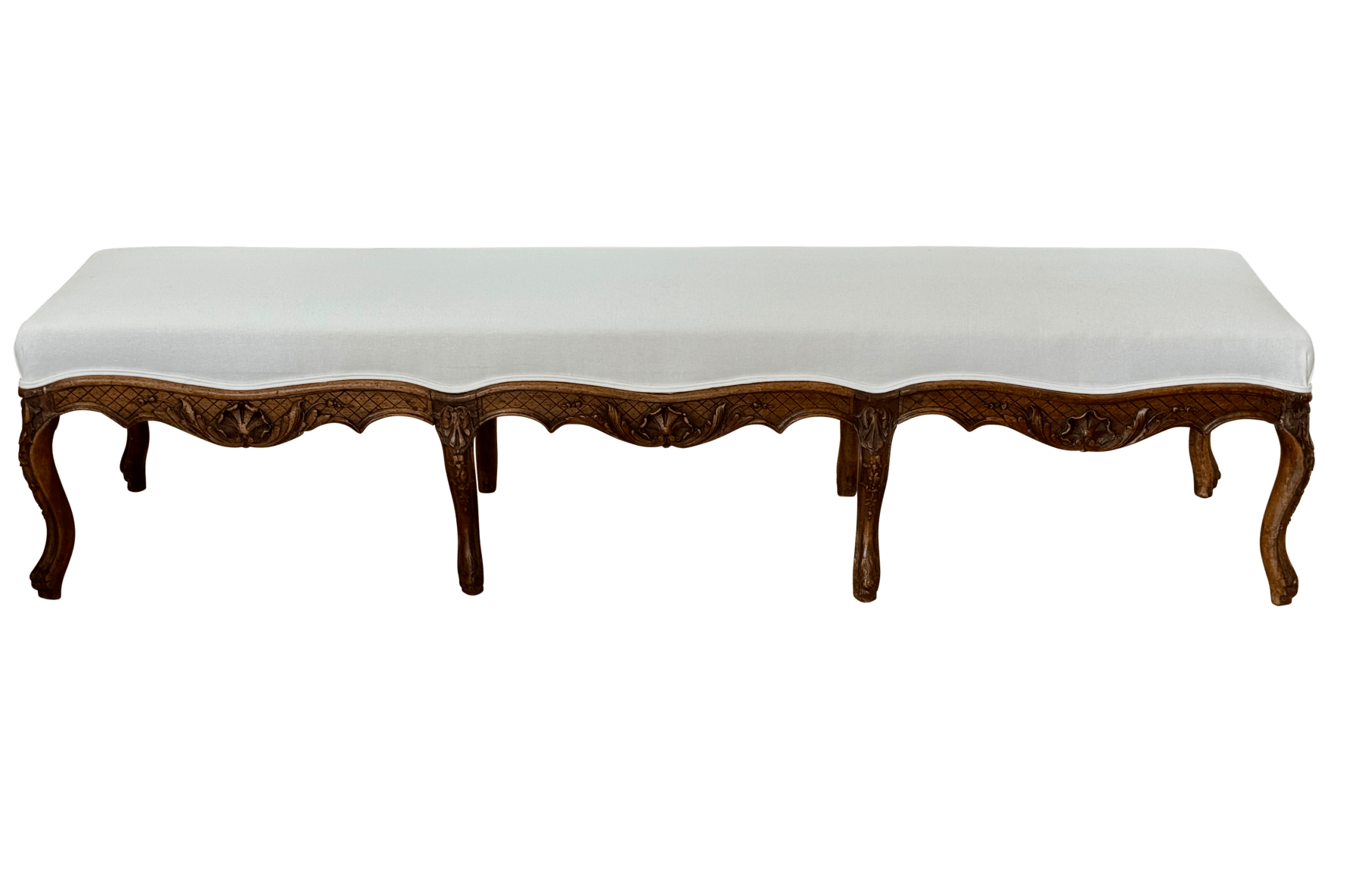 18th Century Louis XV Carved Beechwood Bench