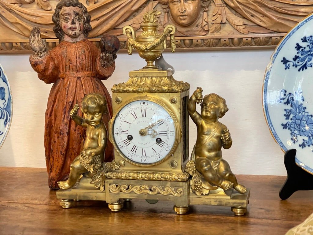 18th Century Louis XVI Ormolu Mantel Clock - Helen Storey Antiques