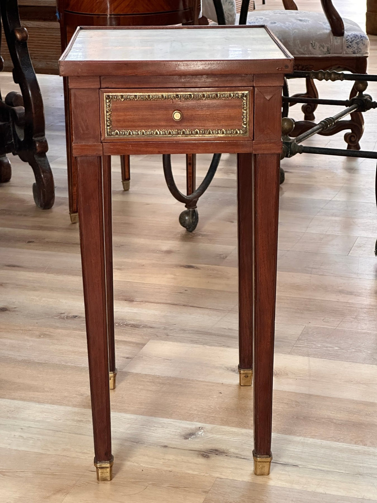 18th Century Mahogany Leleu Stamped Side Table, Louis XV Period - Helen Storey Antiques