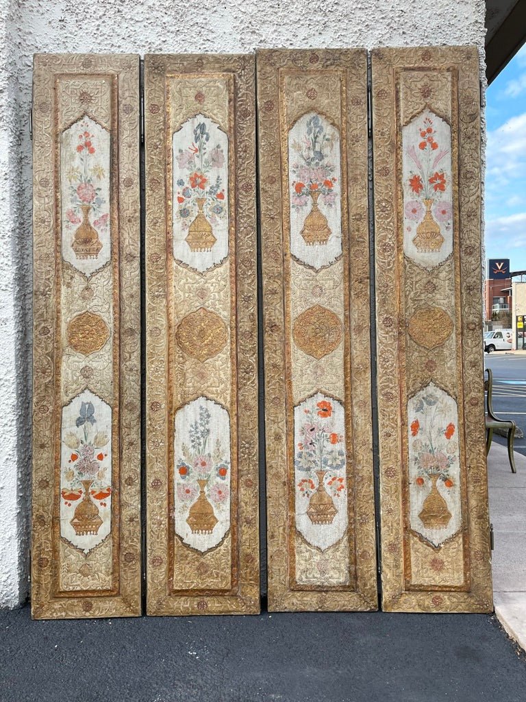 18th Century Painted Panels, Gilt and Polychrome Screen - Helen Storey Antiques