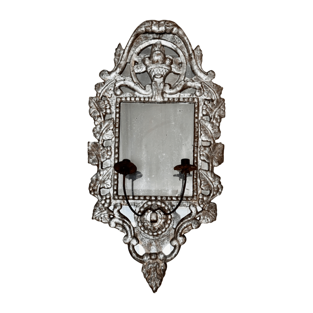 18th Century Silver-Gilt French Regence Mirror with Candleholders