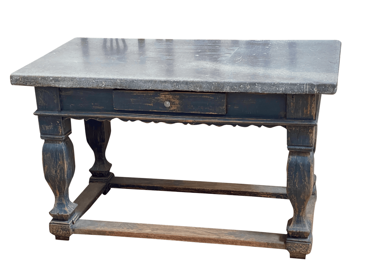 18th Century Swedish Oland Stone Top Table - Helen Storey Antiques