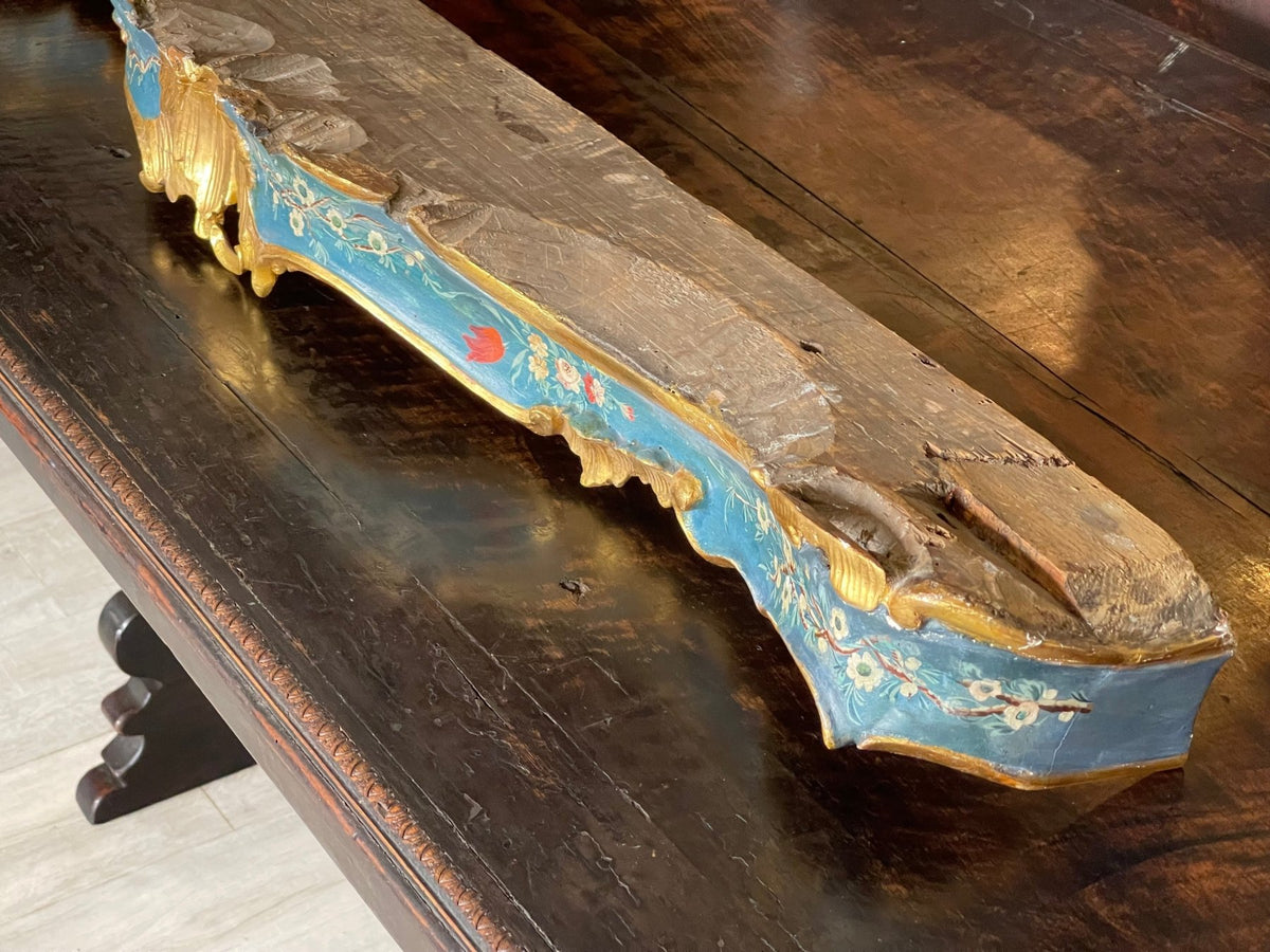 18TH CENTURY VENETIAN CARVED &amp; PAINTED PELMET - Helen Storey Antiques