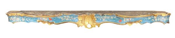 18TH CENTURY VENETIAN CARVED & PAINTED PELMET