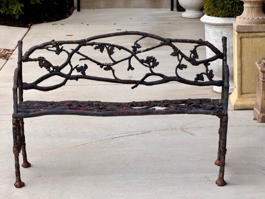 19th Century Cast iron Twig Garden Bench - Helen Storey Antiques