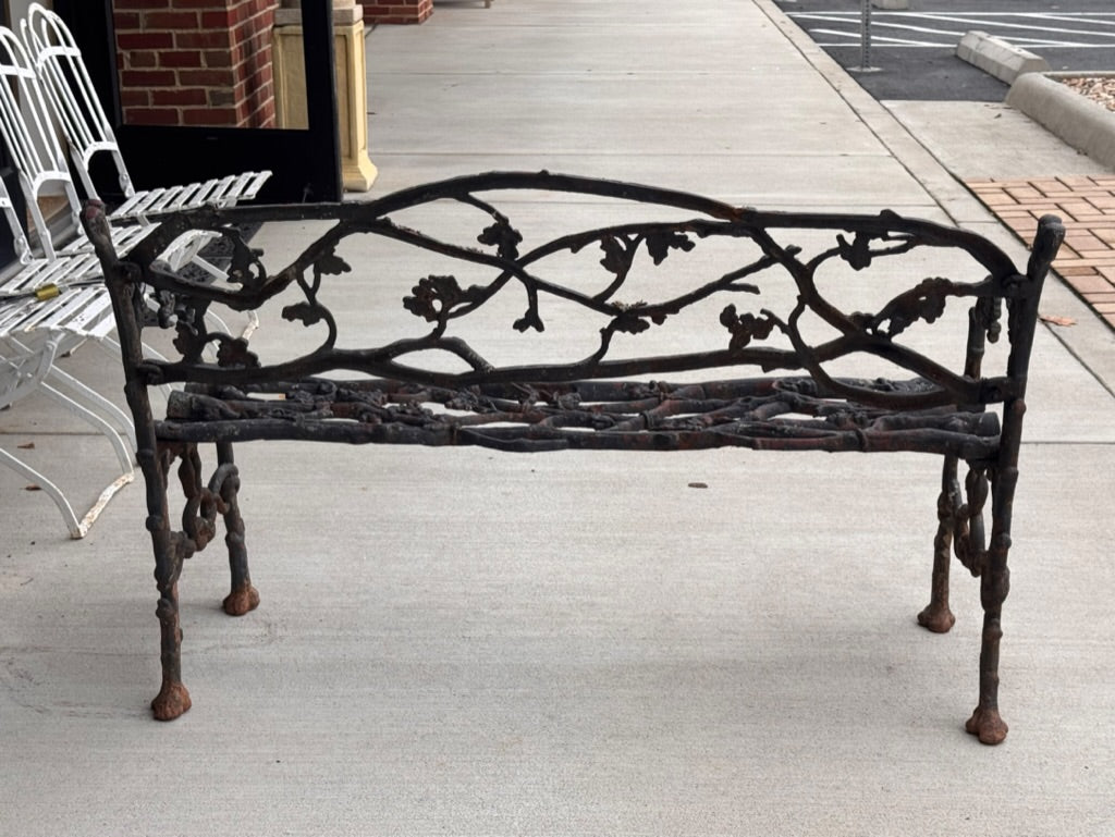 19th Century Cast iron Twig Garden Bench - Helen Storey Antiques