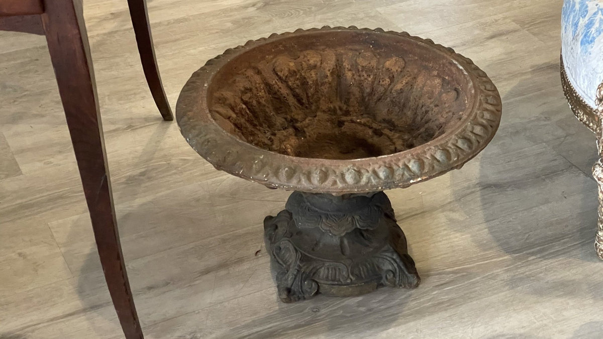 19TH CENTURY CAST IRON URN FORM PLANTER - Helen Storey Antiques