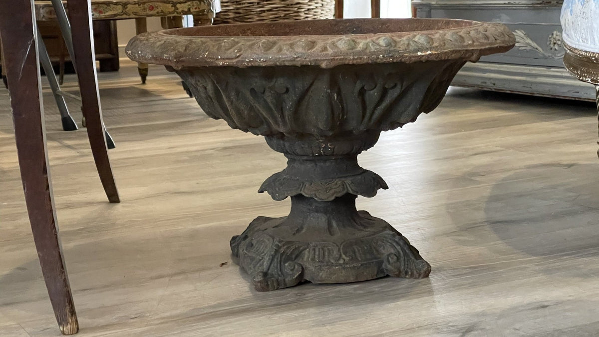 19TH CENTURY CAST IRON URN FORM PLANTER - Helen Storey Antiques