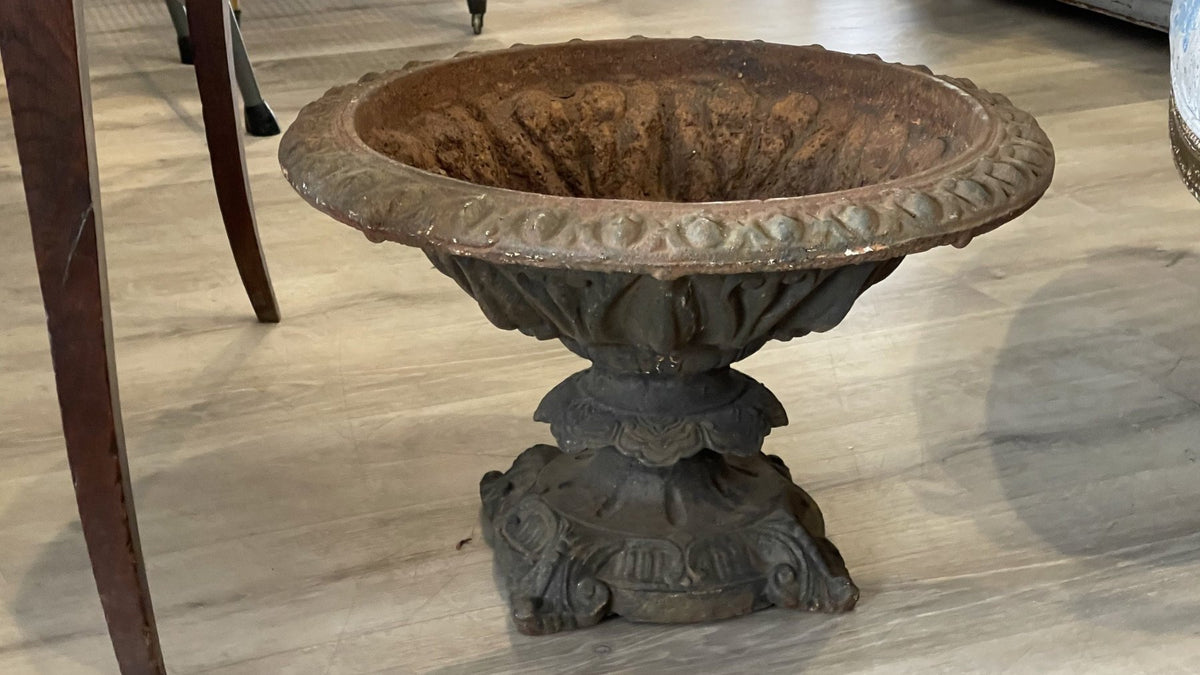 19TH CENTURY CAST IRON URN FORM PLANTER - Helen Storey Antiques