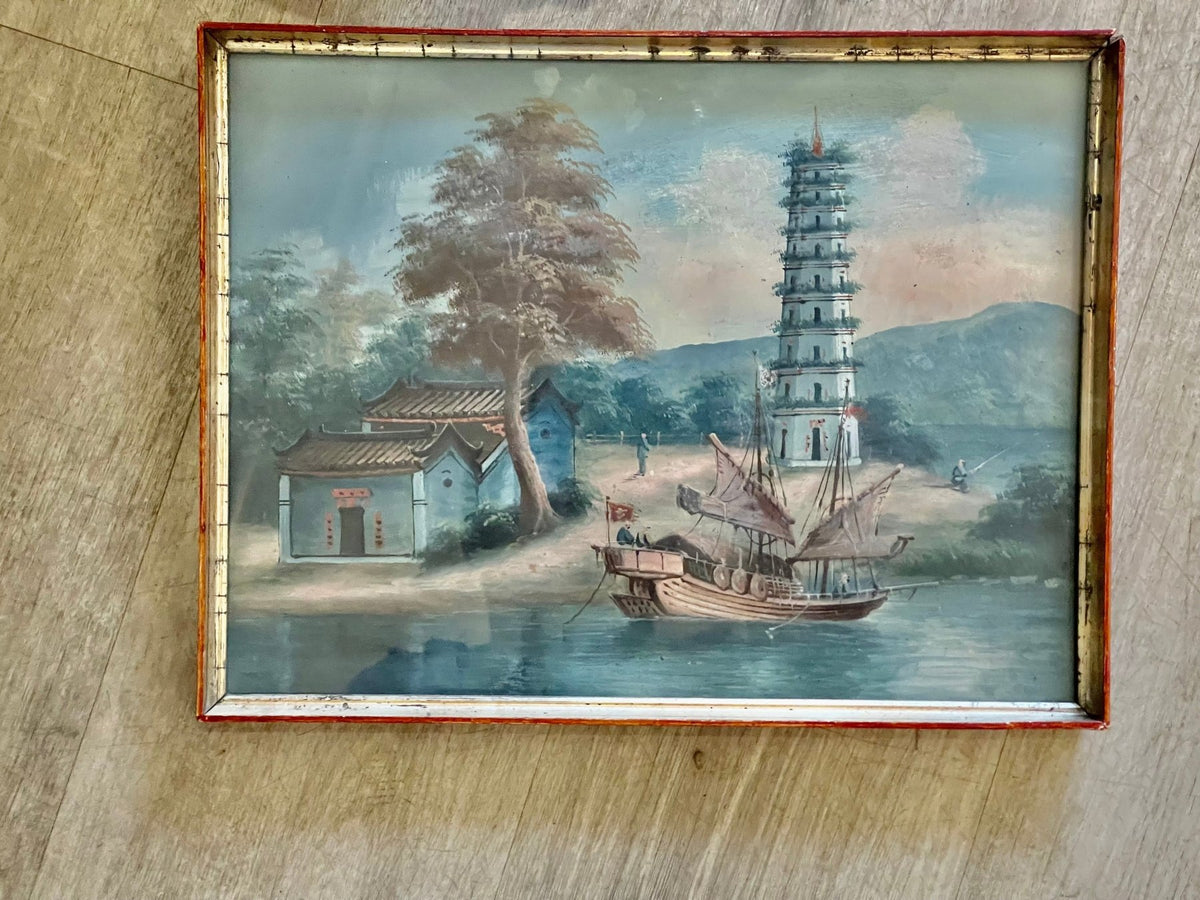 19th Century Framed Chinese Export Painting - Helen Storey Antiques