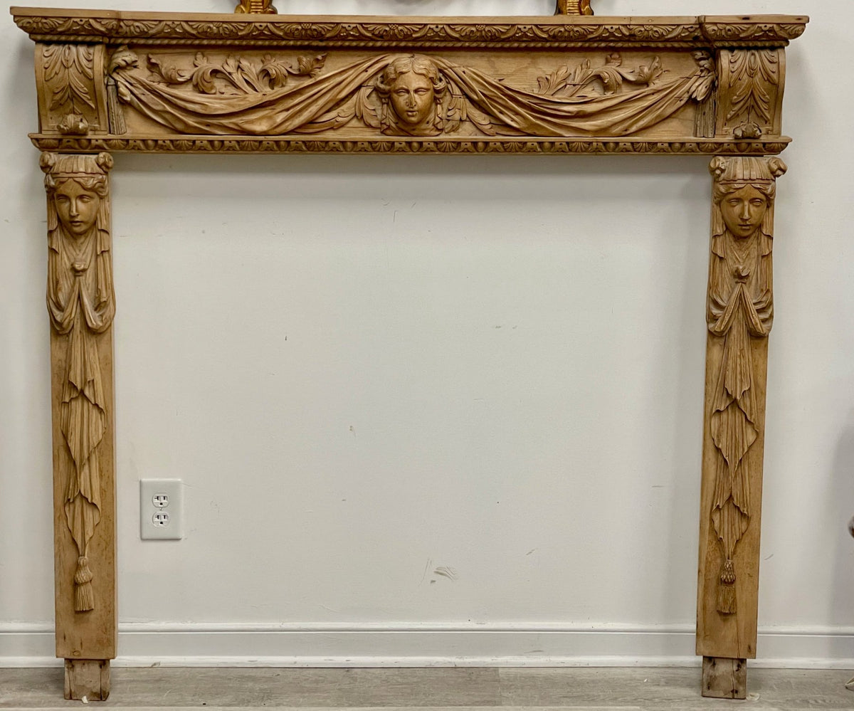 19TH CENTURY FRENCH CLASSICAL CARVED MANTEL - Helen Storey Antiques