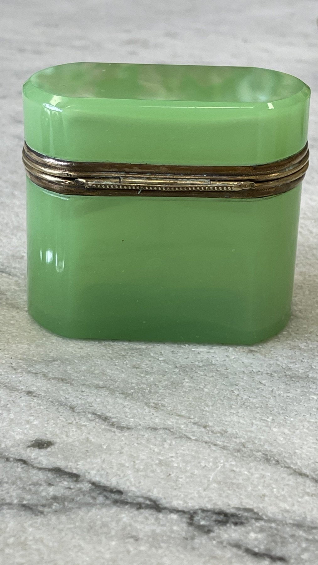 19TH CENTURY FRENCH GREEN OPALINE PERFUME CASKET - Helen Storey Antiques