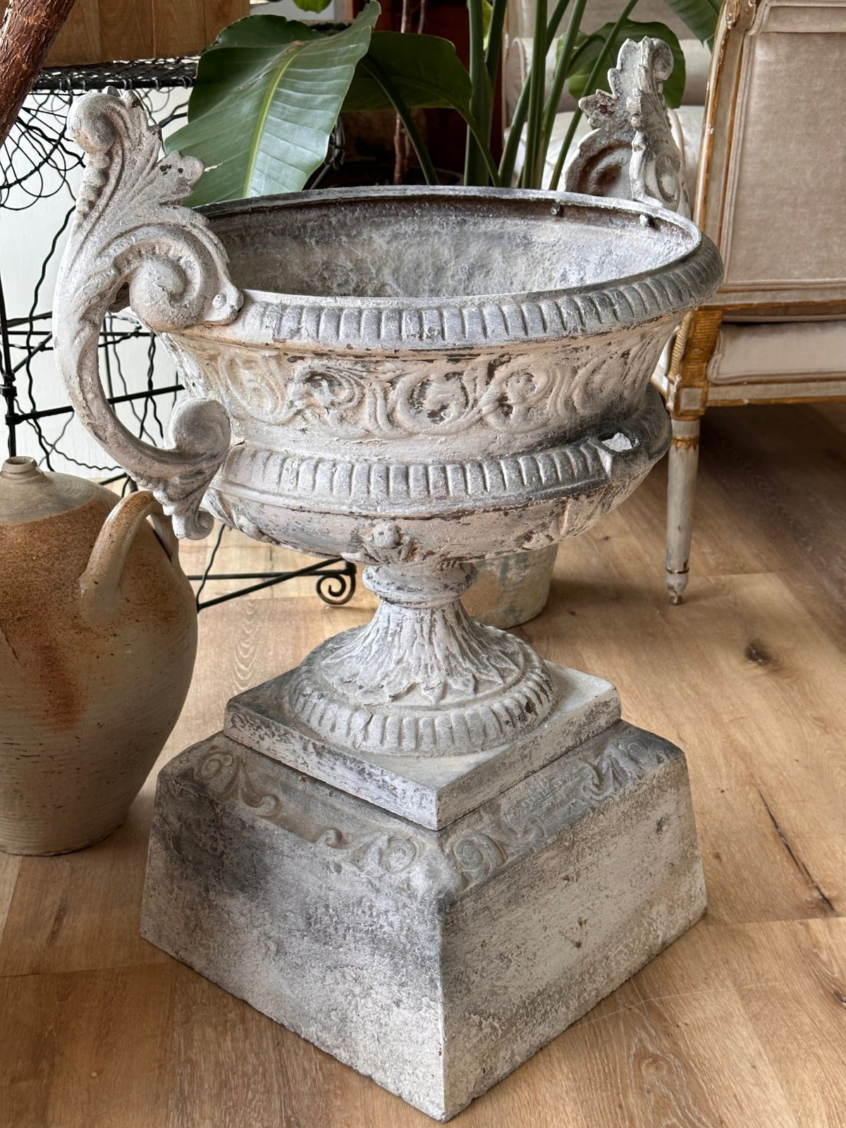 19th Century French Iron Garden Urn - Helen Storey Antiques