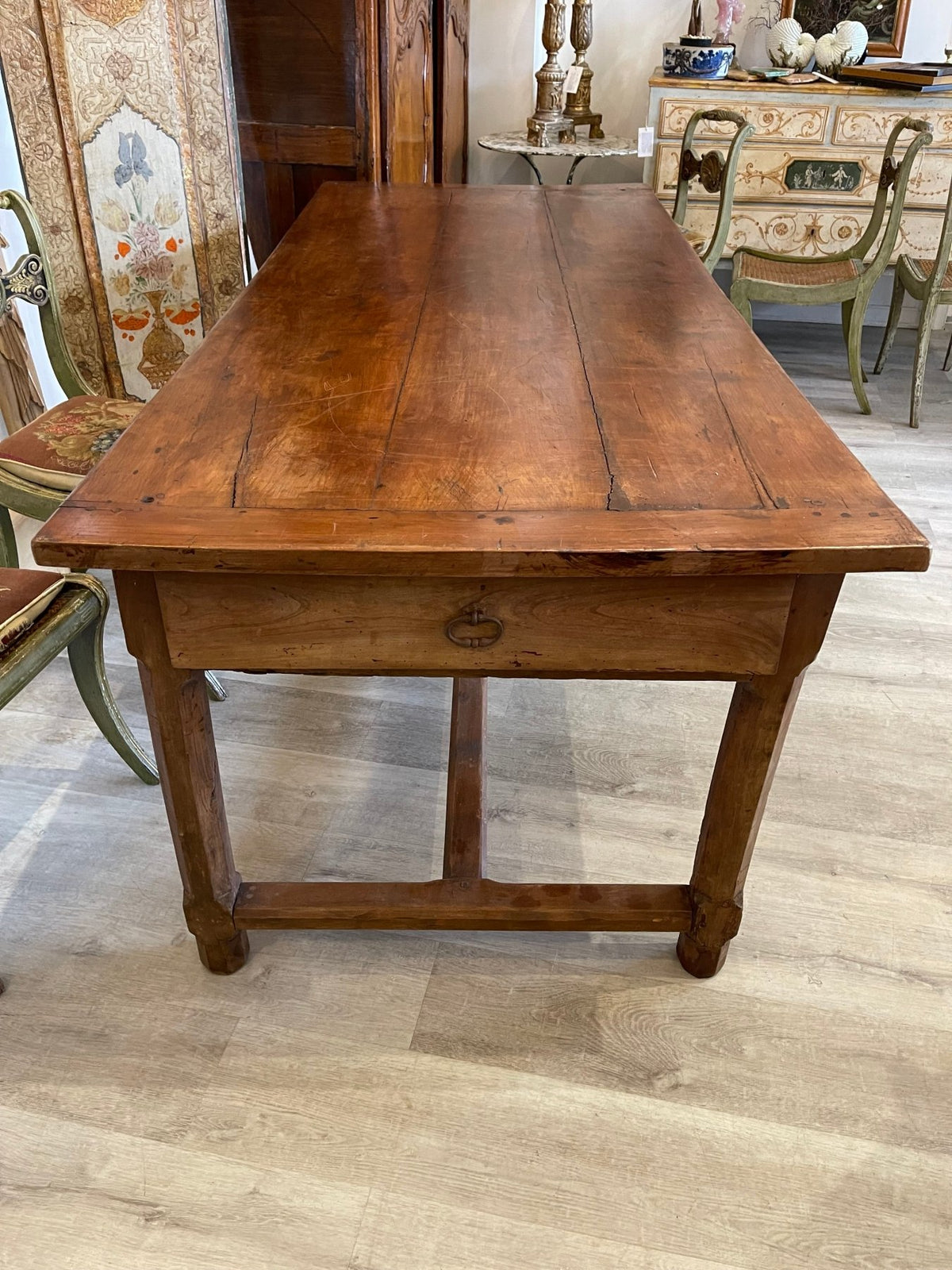 19th Century French Provincial Fruitwood Farm House Table - Helen Storey Antiques