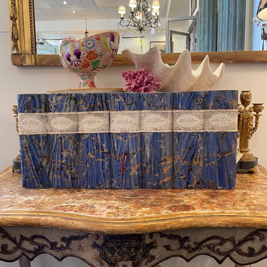 19th Century Italian Blue Faux Book Box - Helen Storey Antiques