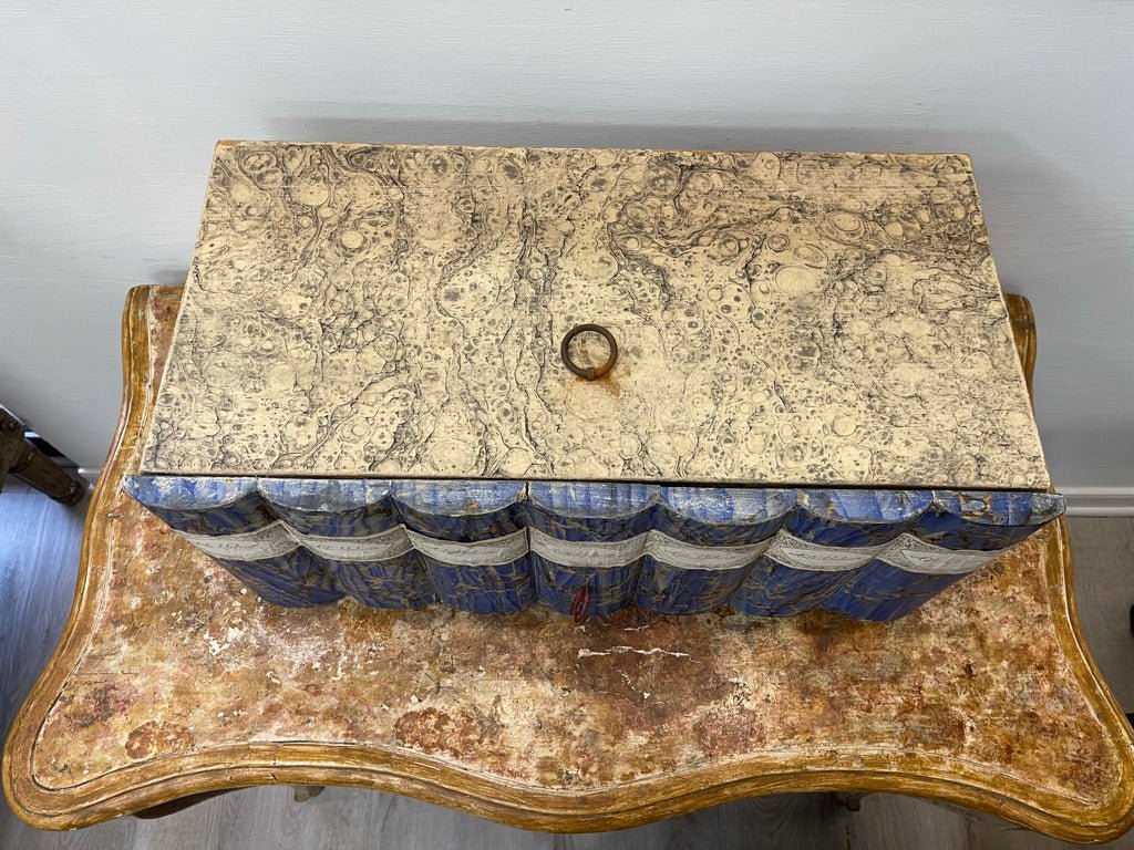 19th Century Italian Blue Faux Book Box - Helen Storey Antiques