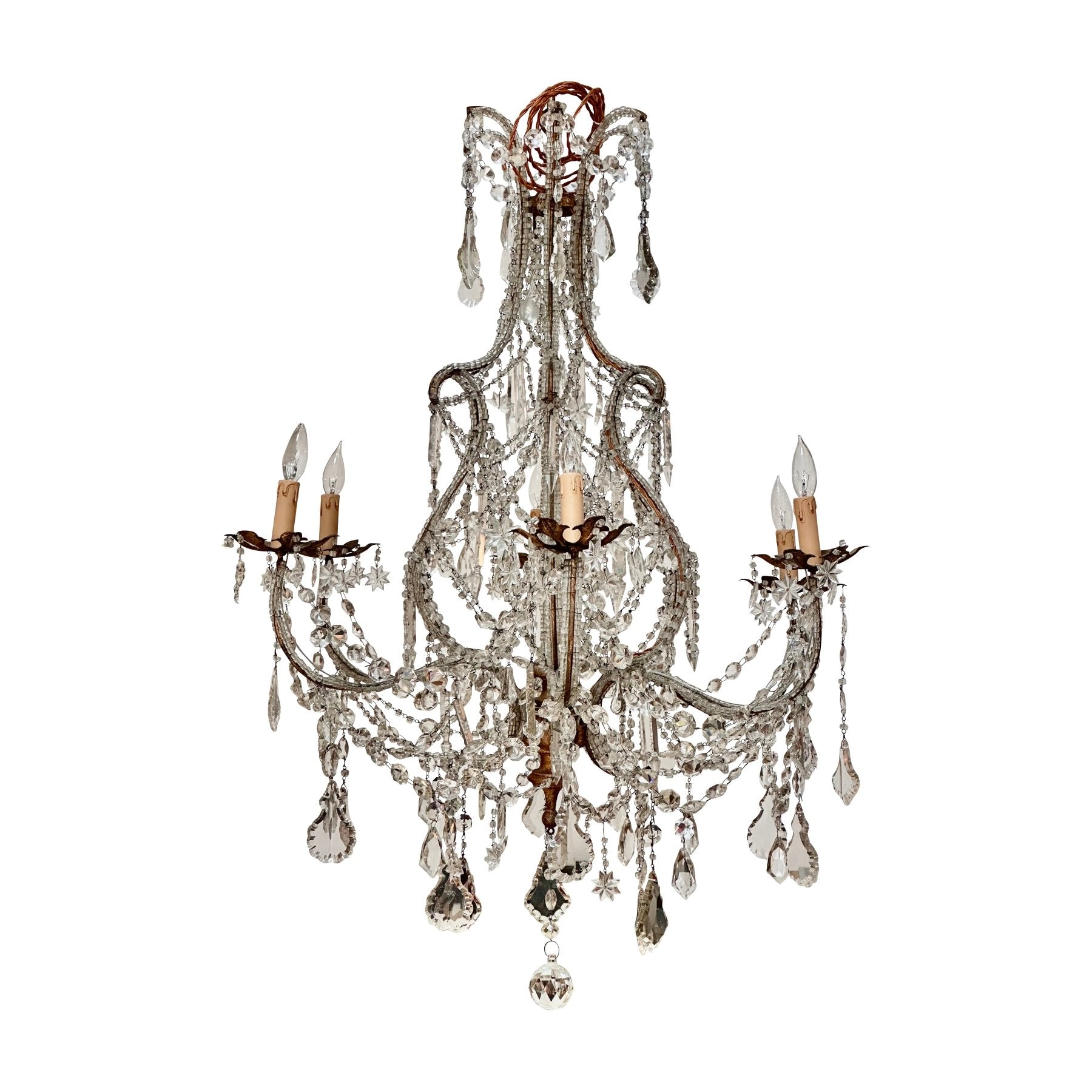 19th Century Italian Six-Light Chandelier