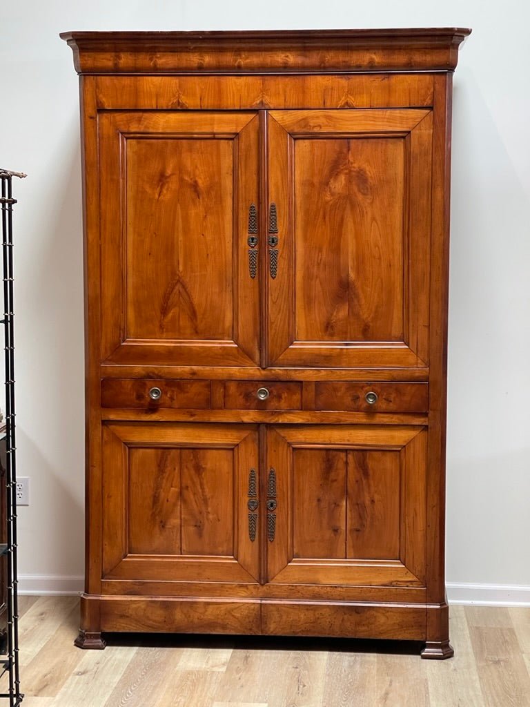 19th Century Louis Philippe Cherry Wood Armoire - Helen Storey Antiques