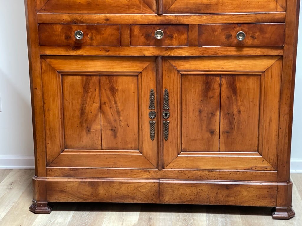 19th Century Louis Philippe Cherry Wood Armoire - Helen Storey Antiques