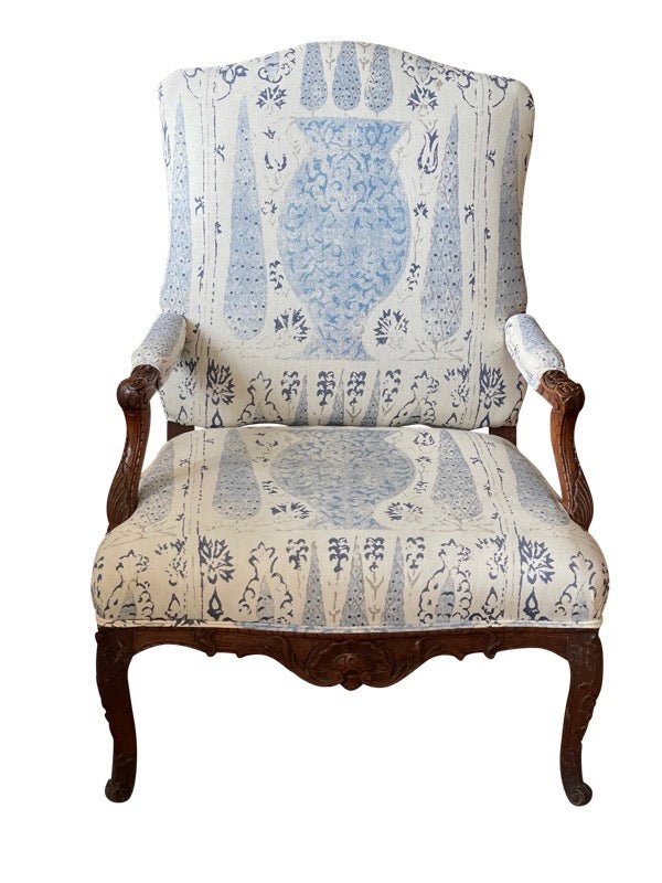 19TH CENTURY LOUIS XV FRENCH BEECHWOOD FAUTEUIL - Helen Storey Antiques