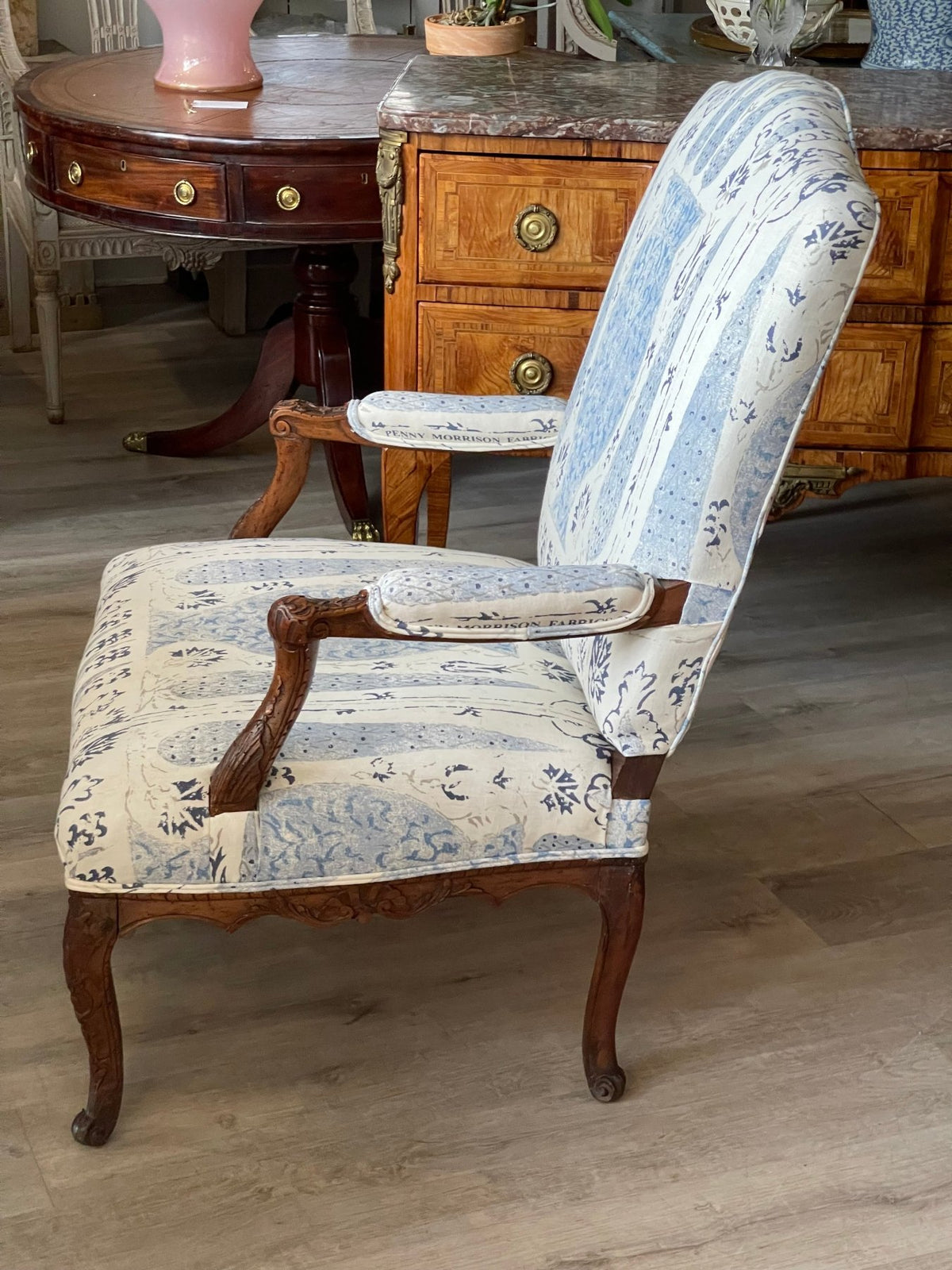 19TH CENTURY LOUIS XV FRENCH BEECHWOOD FAUTEUIL - Helen Storey Antiques