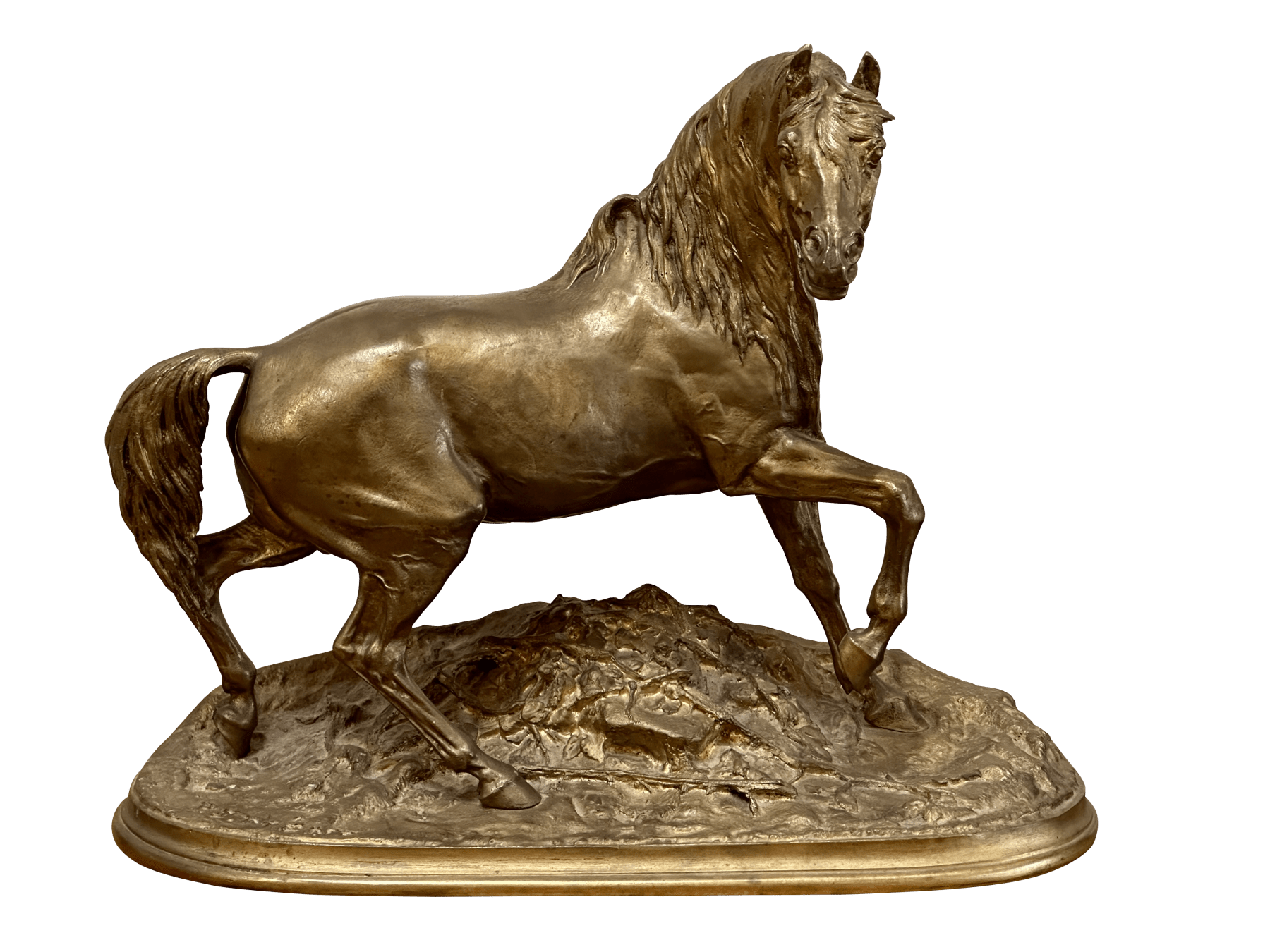 19th Century Sculpture in Gilt Bronze by Pierre Jules Mene