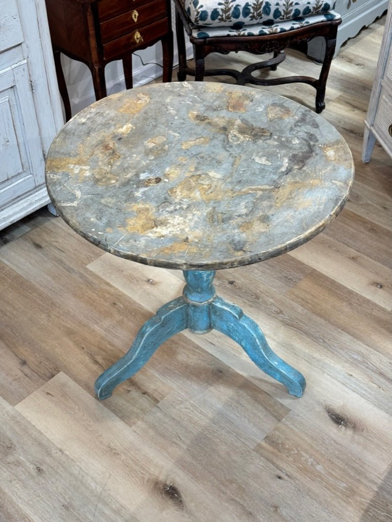 19th Century Swedish Neoclassical paint decorated Pedestal Table - Helen Storey Antiques