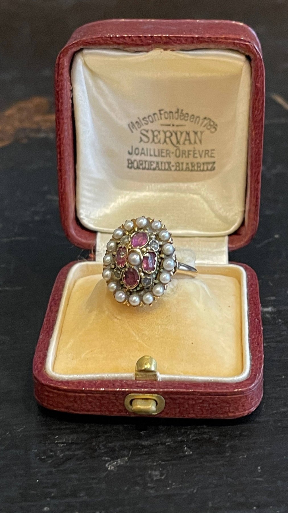 19TH CENTURY VICTORIAN GOLD, AMETHYST, &amp; PEARL RING - Helen Storey Antiques