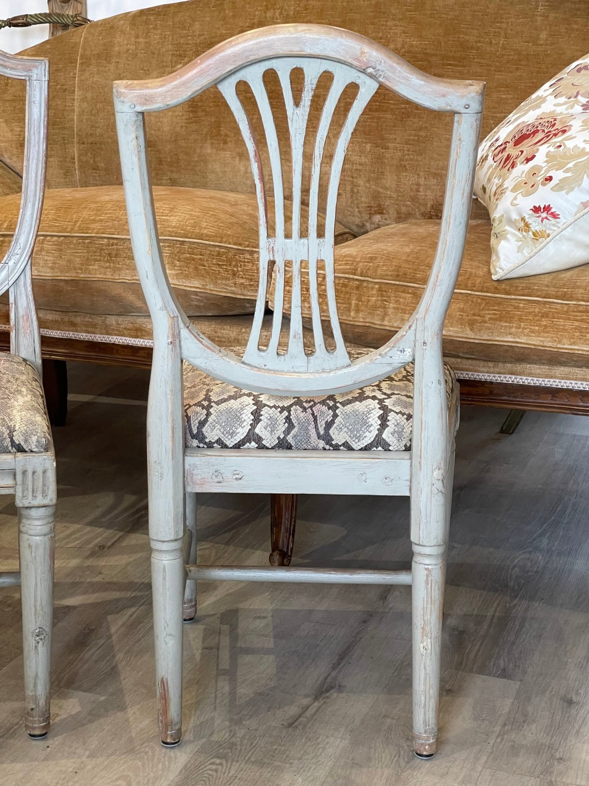 19th Century White Swedish Side Chair - Helen Storey Antiques