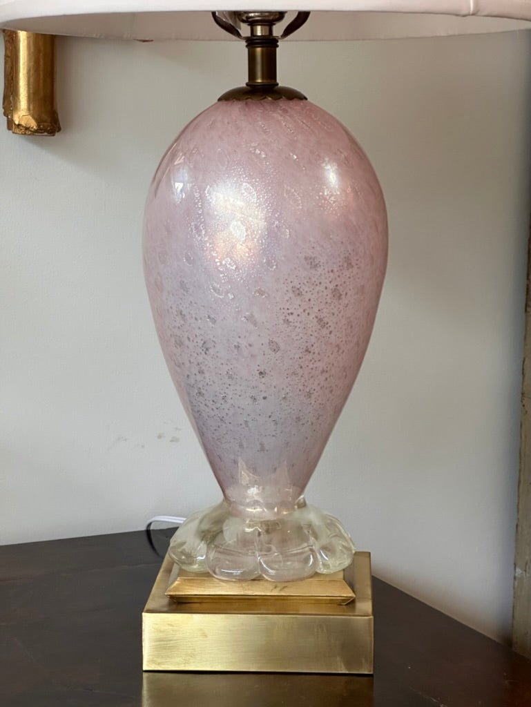 20th Century Pink Murano Glass Lamp - Helen Storey Antiques