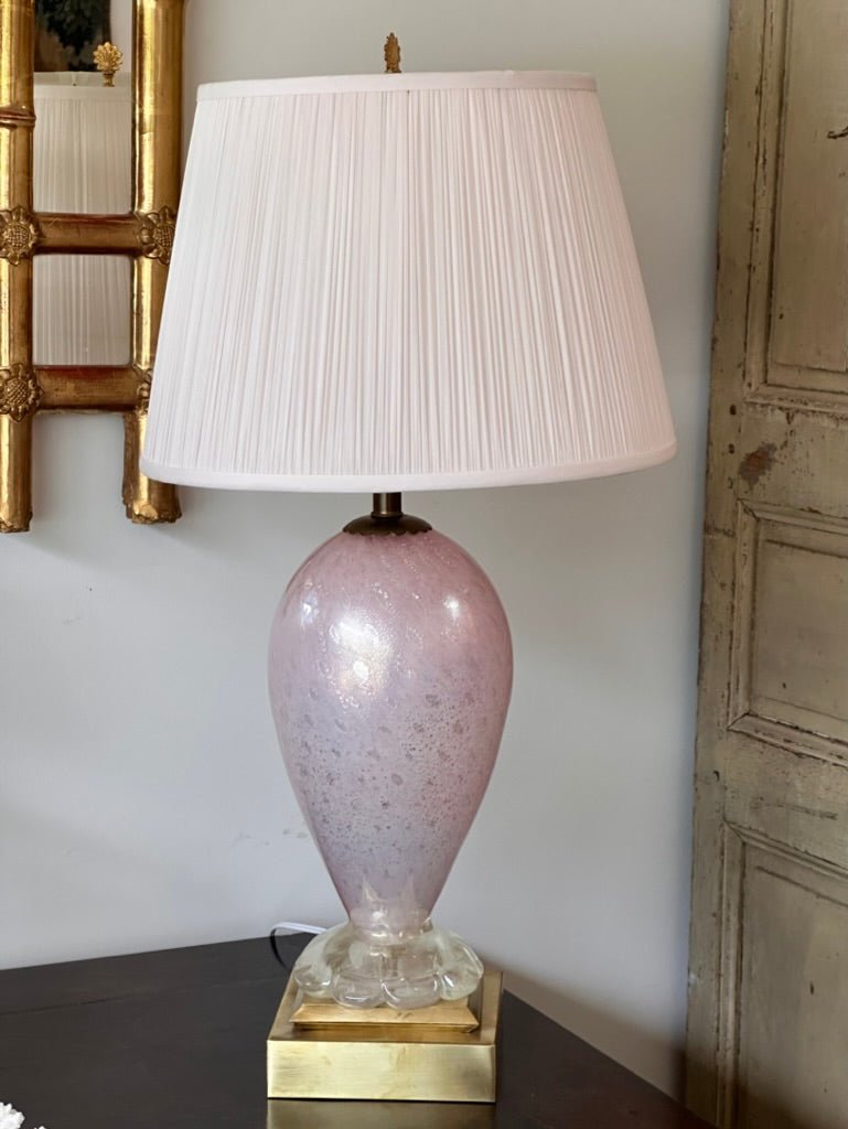 20th Century Pink Murano Glass Lamp - Helen Storey Antiques