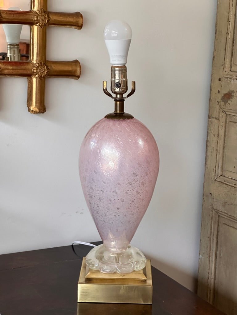 20th Century Pink Murano Glass Lamp - Helen Storey Antiques